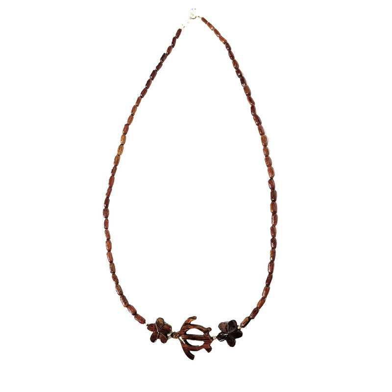 Koa and Bone Spiral Necklace